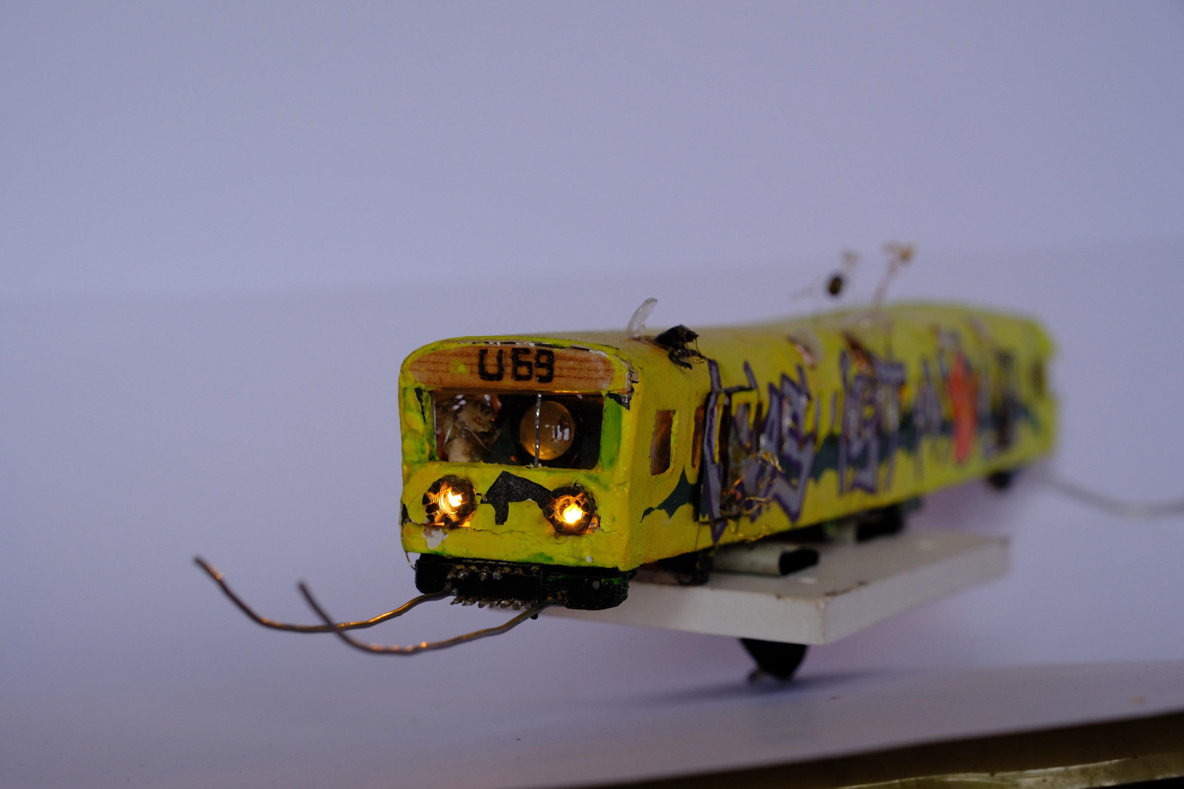 Front view of the U69 with its lights on